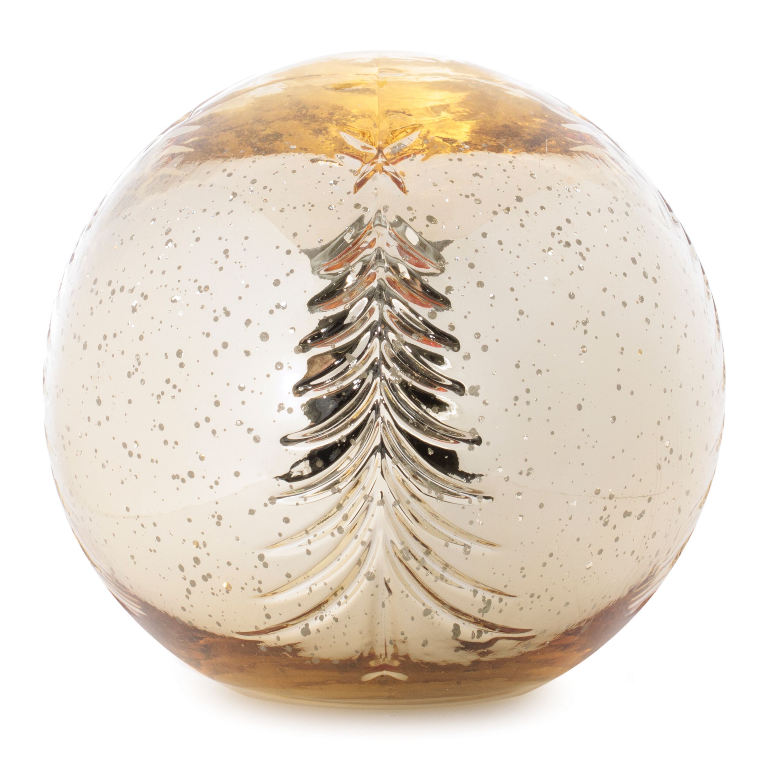 LED Snowy Etched Pine Tree Print Globe (Set of 3), GOLD, alternate image number 3