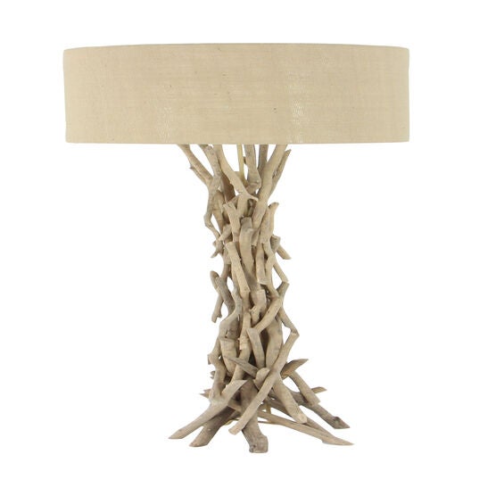 Beige Wood Rustic Floor Lamp, , alternate image number null