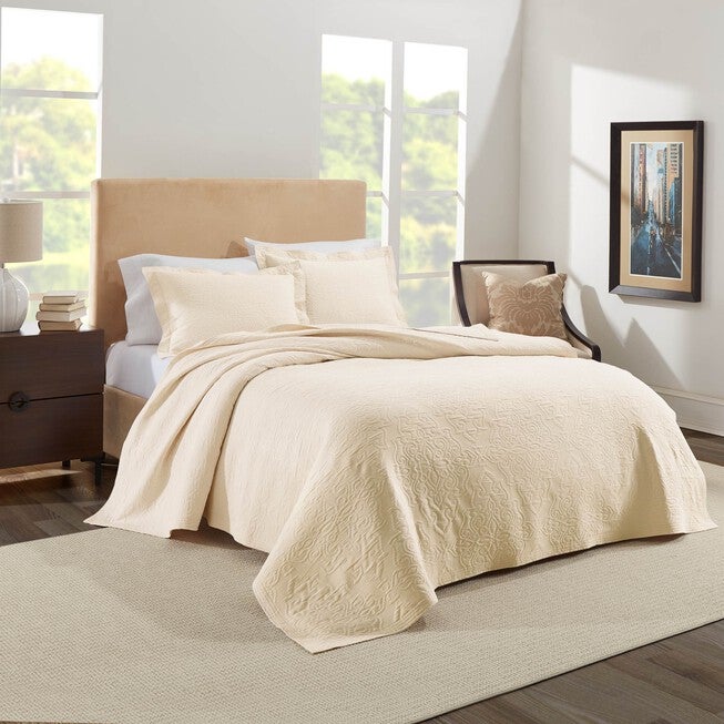 Raphaela European Matelassé Coverlet Set, CREAM, hi-res image number 0