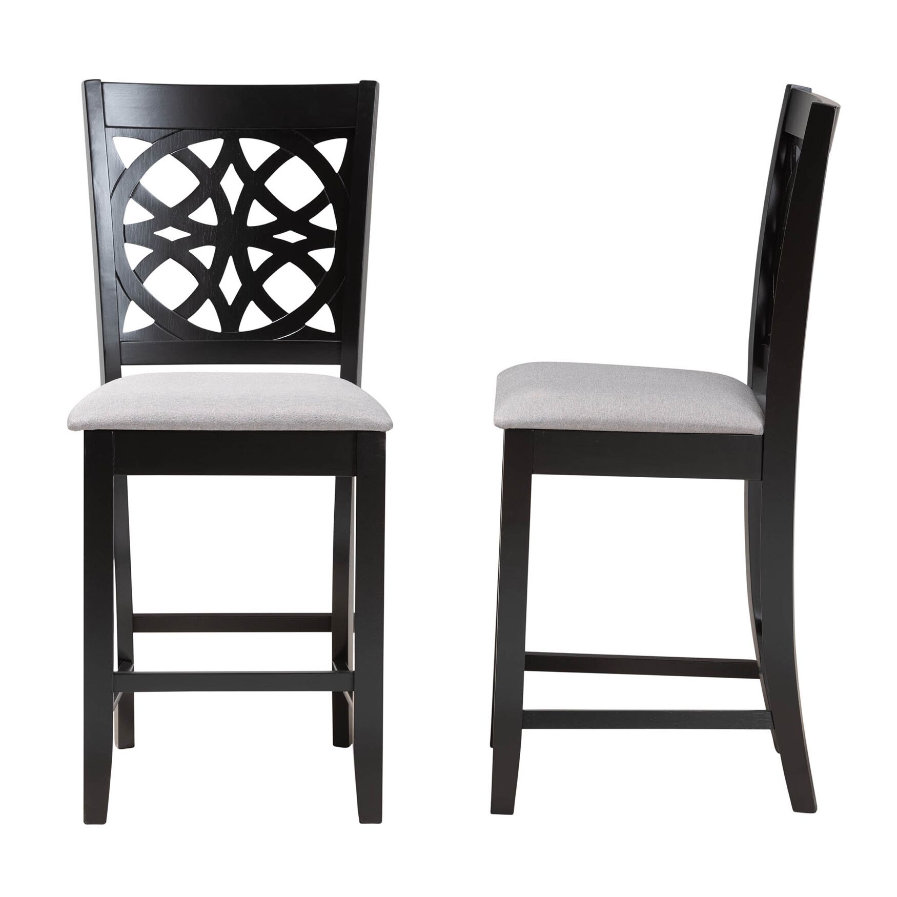 Abigail Modern Beige Fabric And Dark Brown Finished Wood 2-Piece Counter Stool Set, , alternate image number 9