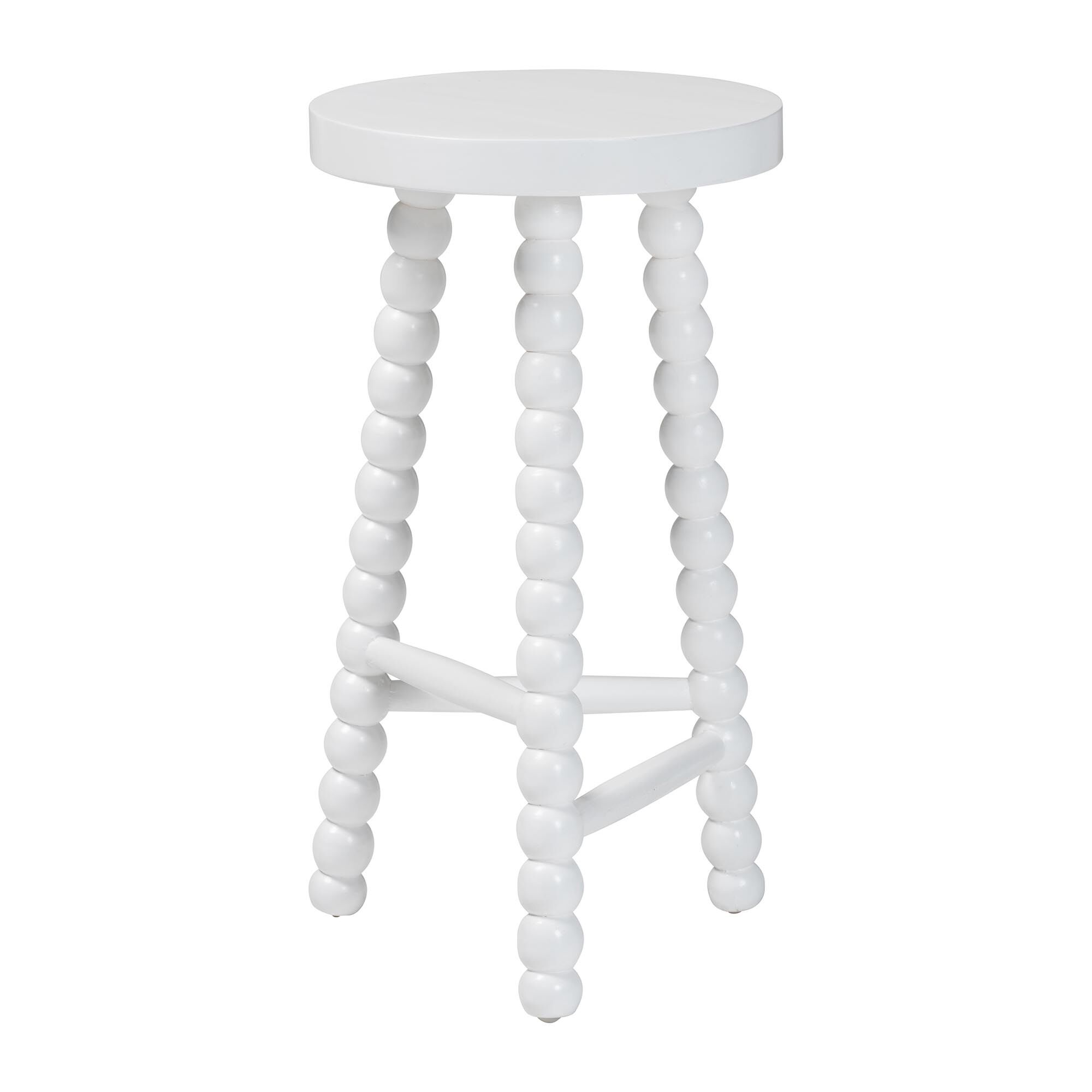 David Acacia Wood Bobbin Counter Stool, WHITE, alternate image number 2