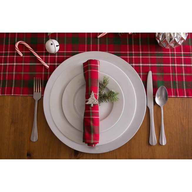 Tartan Holly Plaid Table Runner 14x108, , alternate image number 2