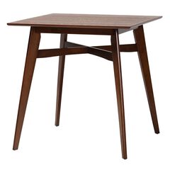 Leena Mid-Century Modern Black Finished Wood Counter Height Pub Table