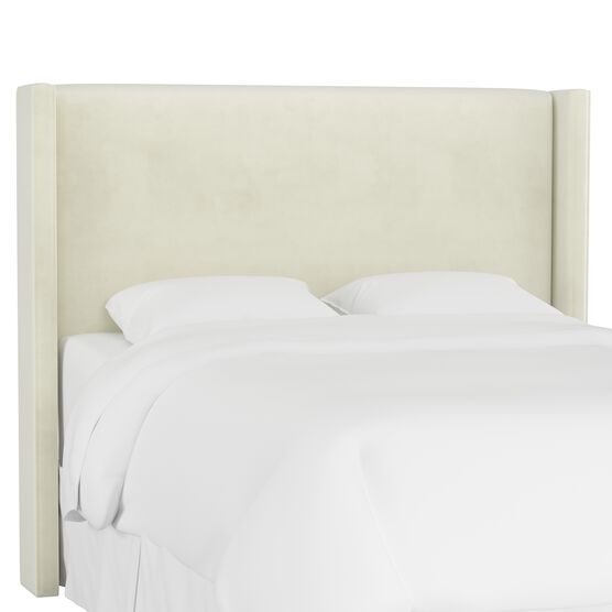 Velvet Wingback Headboard, REGAL ANTIQUE WHITE, hi-res image number null
