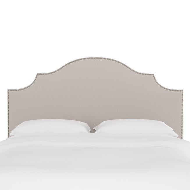 Linen Nail Button Notched Headboard, , on-hover image number null