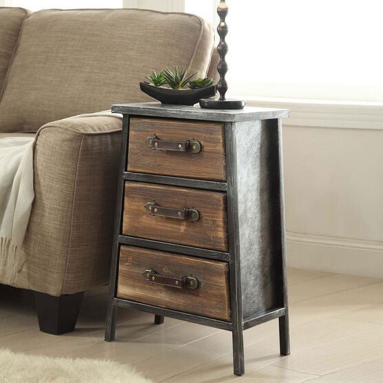 3 Drawer Chest, BLACK GRAY, hi-res image number null