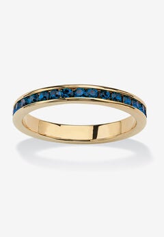 Yellow Gold Plated Simulated Birthstone Eternity Ring