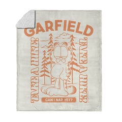 Nickelodeon Garfield Can I Nap Yet Silk Touch Sherpa Throw Blanket 50x60 Inches