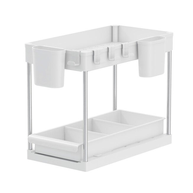 2 Shelf Under Sink Organizer W/ Drawer, , on-hover image number null
