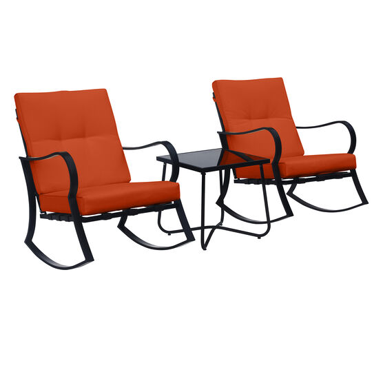 Saint Birch 3-Piece Set Rocking Chairs With End Table Rockingchair, ORANGE, hi-res image number null