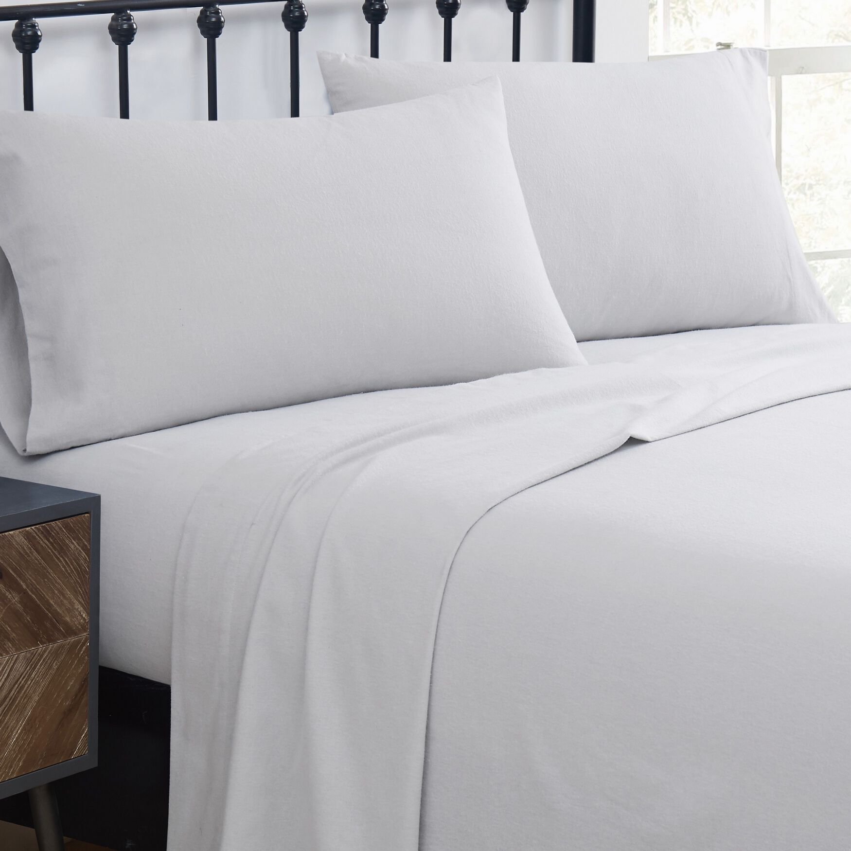 Solid Flannel Sheet Set, , alternate image number 2