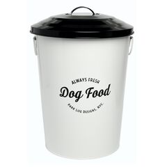 Andreas White Small 17Lbs Pet Dog Cat Food Bin
