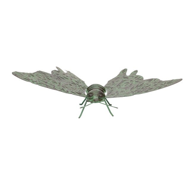 Iron Metal Butterfly Garden Accent 12.5 inchesL, GREEN/BLACK, alternate image number null