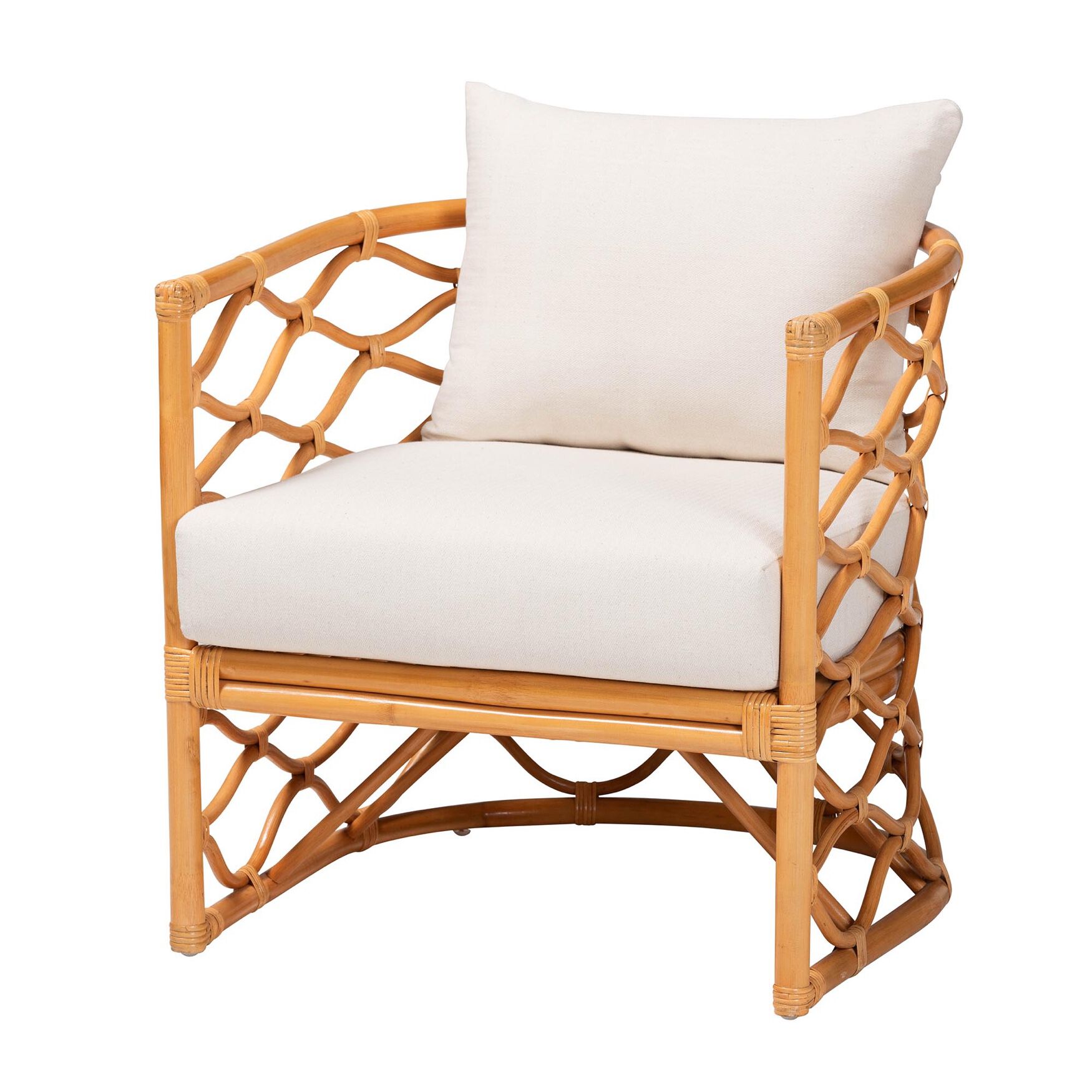 Acelynn Bohemian Light Honey Rattan Arm Chair, LIGHT HONEY, hi-res image number 0