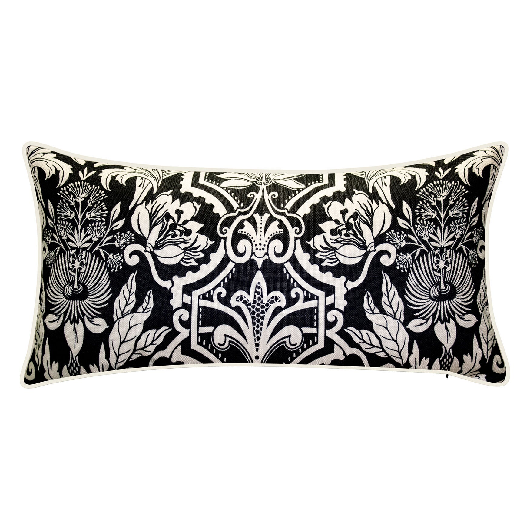 New York Botanical Garden® Alhambra Lumbar Decorative Pillow Dec Pillow, BLACK, hi-res image number 0