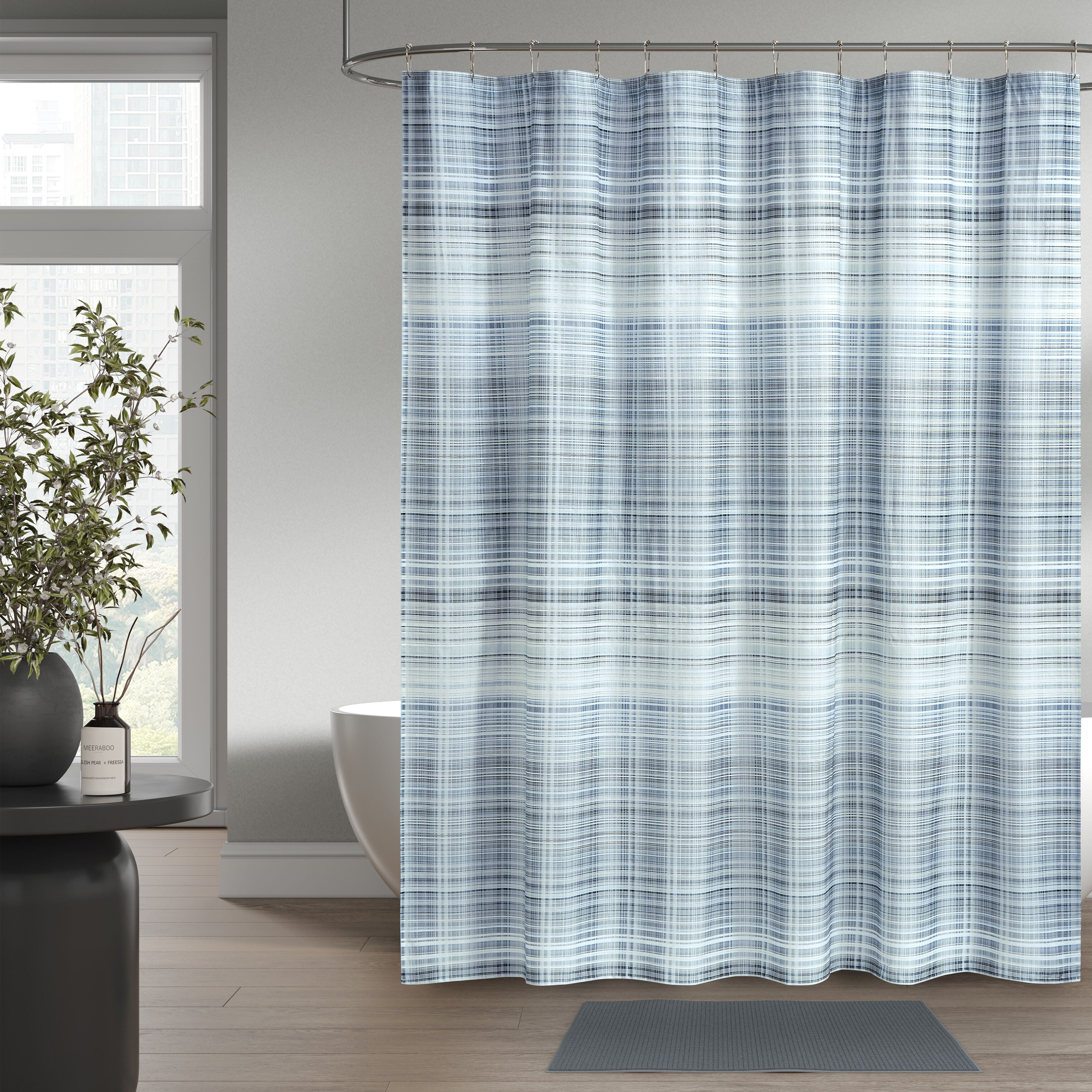 PASCAL SHOWER CURTAIN, WHITE, hi-res image number 0