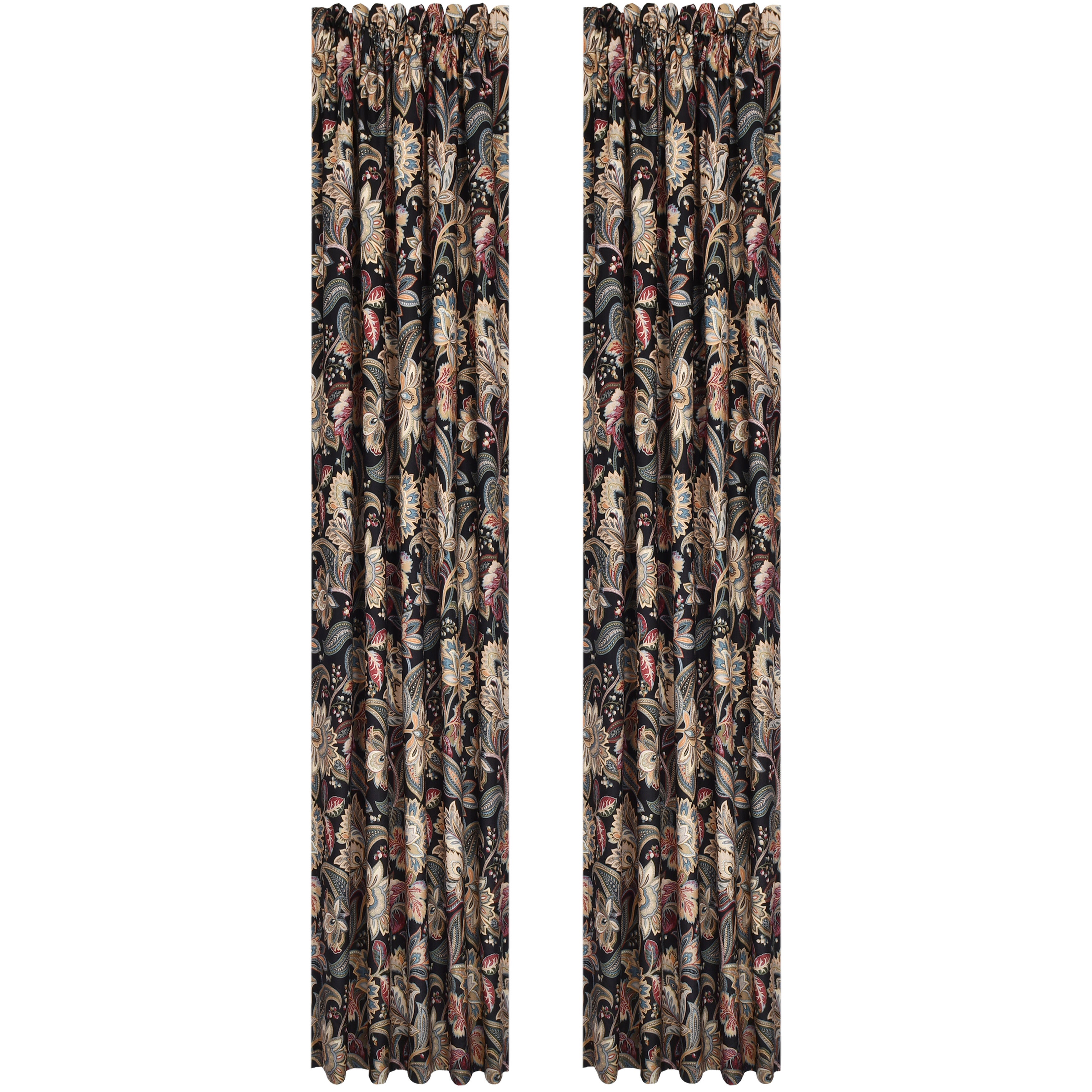 Calabria 84 Inch Window Panel Pair, BLACK, alternate image number 2