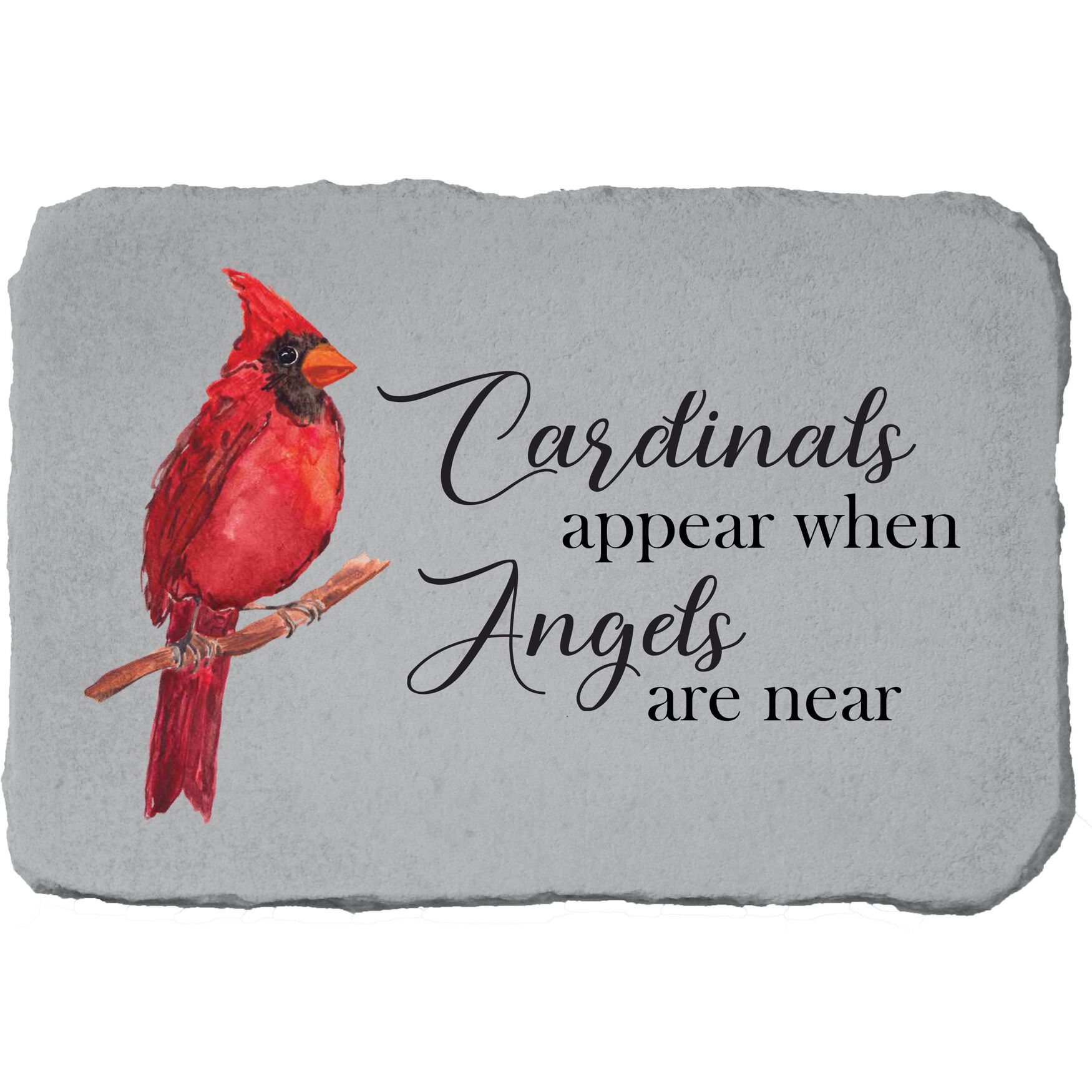 Cardinals Appear Garden Memorial Accent Stone, GREY, hi-res image number 0