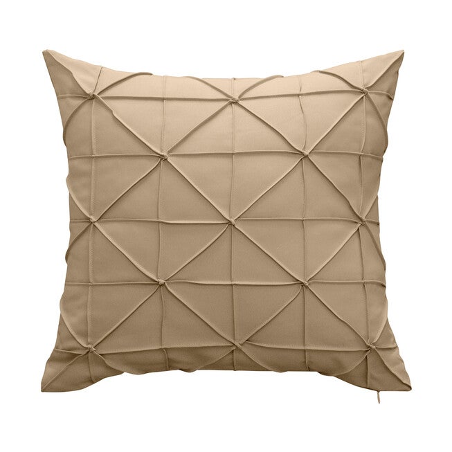 Indoor & Outdoor Fishnet Pleat Decorative Pillow, KHAKI, hi-res image number null