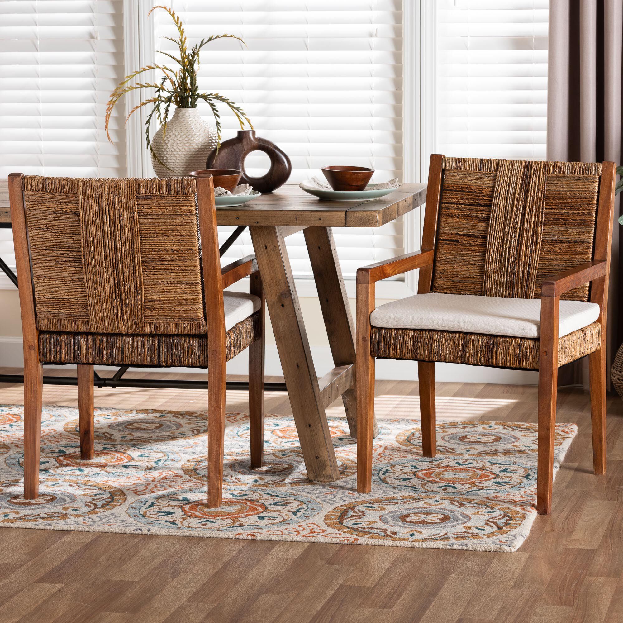 Chabela 2-Piece Handwoven Seagrass Armchairs, BROWN, hi-res image number 0