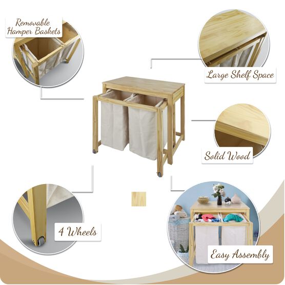 Eco Home Laundry Prep Hamper - Natural, , alternate image number null