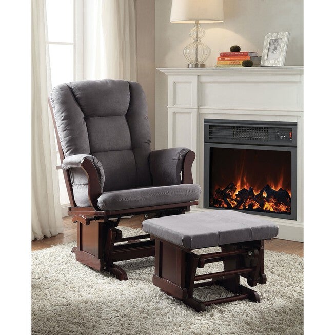 2Pc Glider Chair & Ottoman, , on-hover image number 1