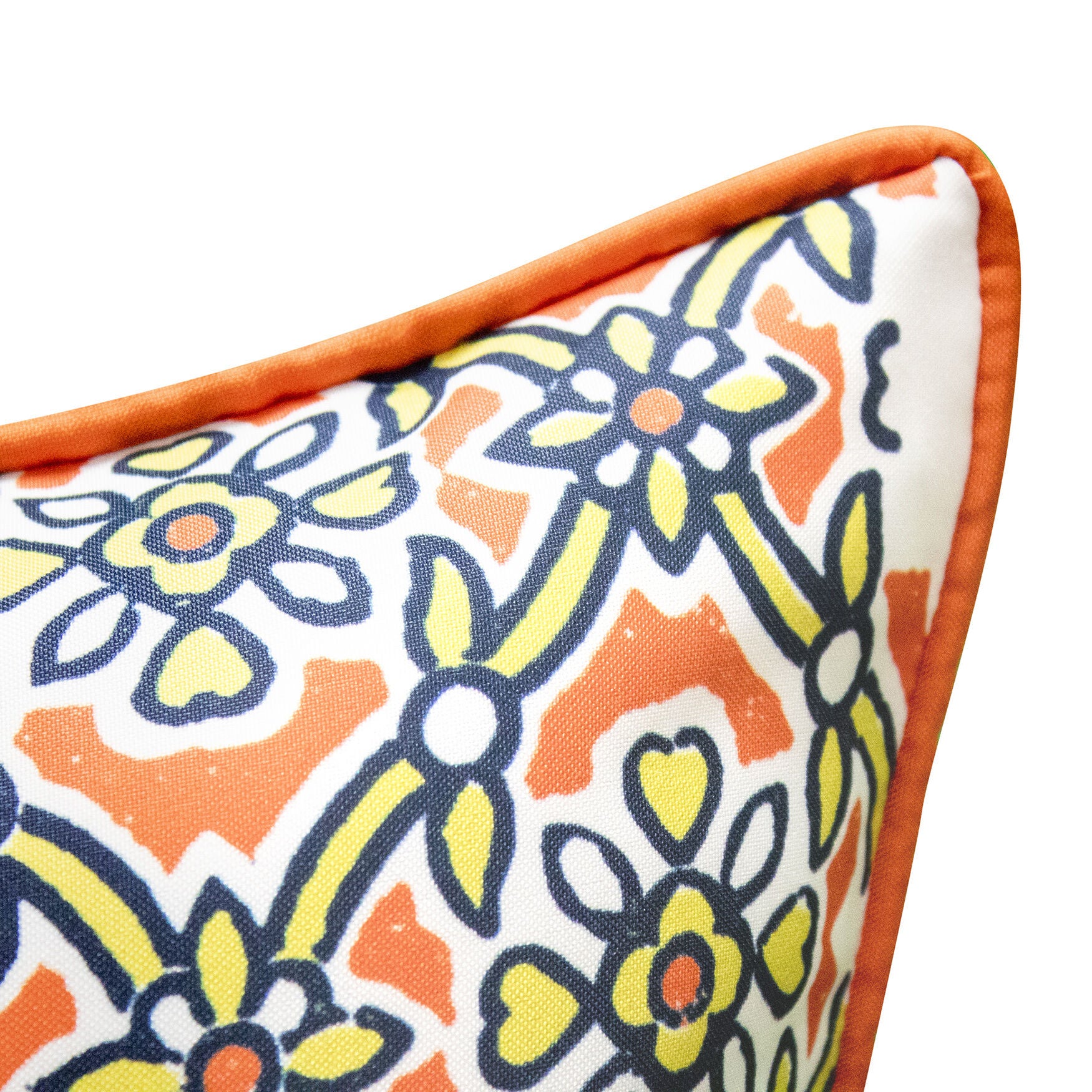 Edie @ Home Indoor/Outdoor Reversible Antique Tile Print Decorative Throw Pillow 18X18, Leaf Multi, , alternate image number 2