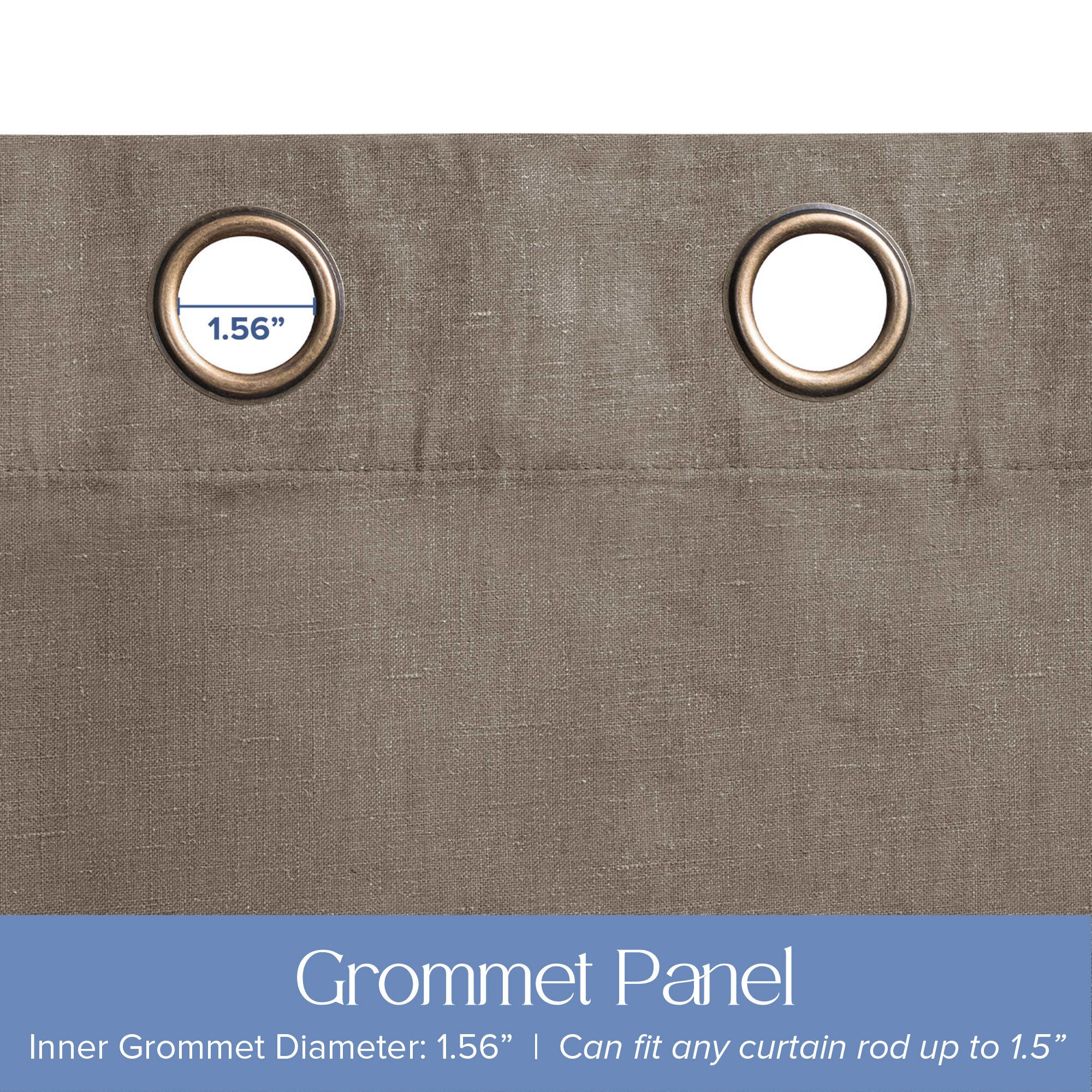 Linen Slub 100% Blackout Grommet Pair, COFFEE, alternate image number 3