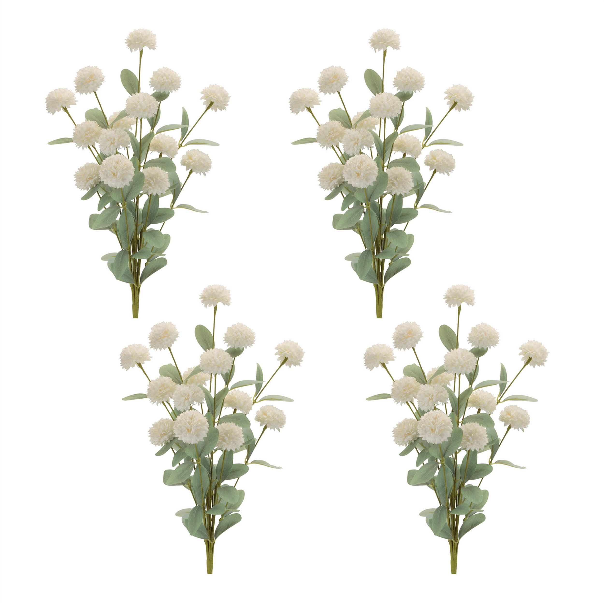 Mini Mum Floral Bush Set of 4, WHITE GREEN, alternate image number 2