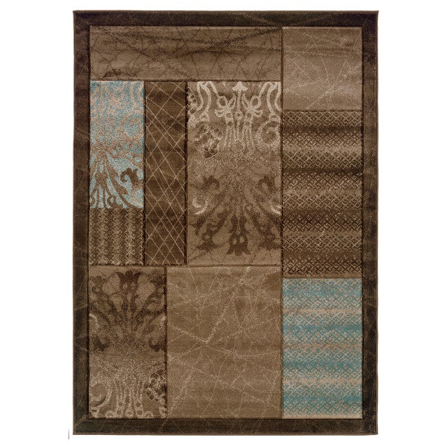 Milan Brown/Black 8'X10' Area Rug, BROWN BLOCK, hi-res image number null