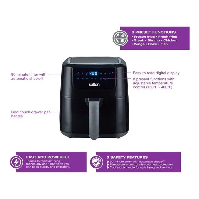 Digital Air Fryer Xl - 5L/Qt, , alternate image number null