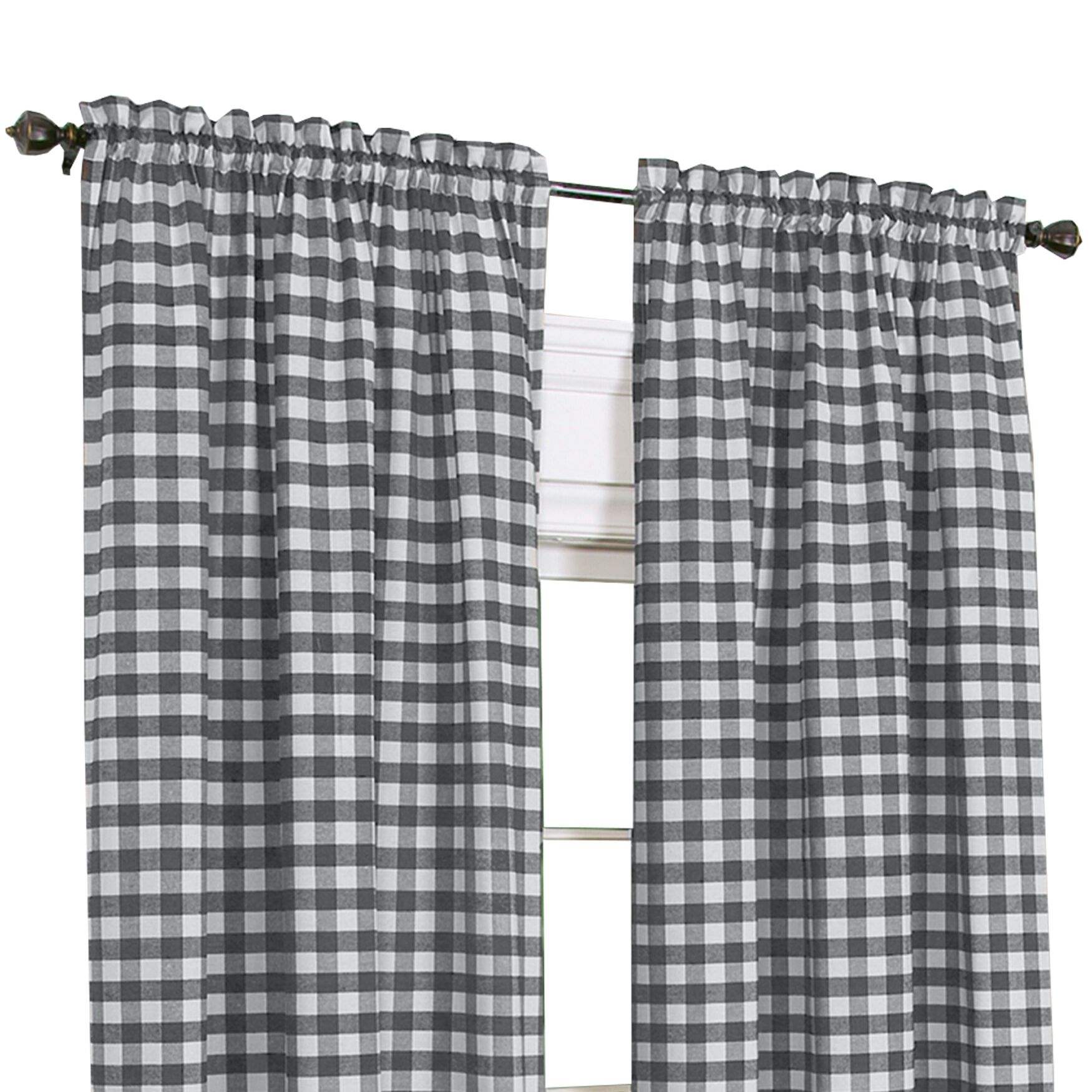 Buffalo Check Window Curtain Panel, , on-hover image number 1