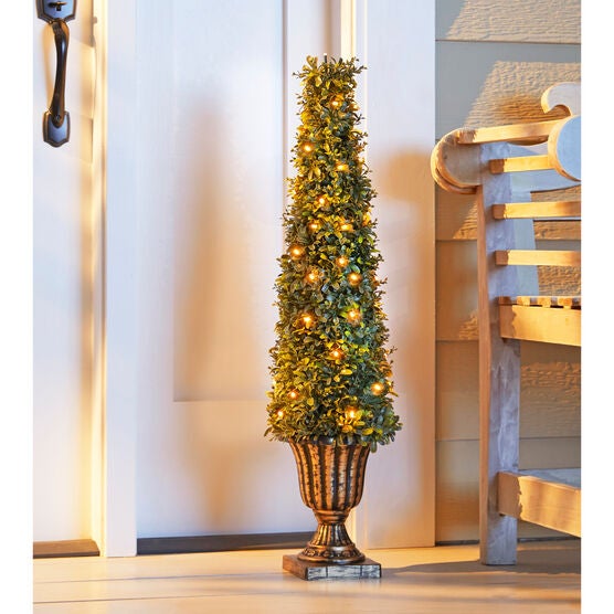 Pre-Lit Cone Topiary, GREEN, hi-res image number null