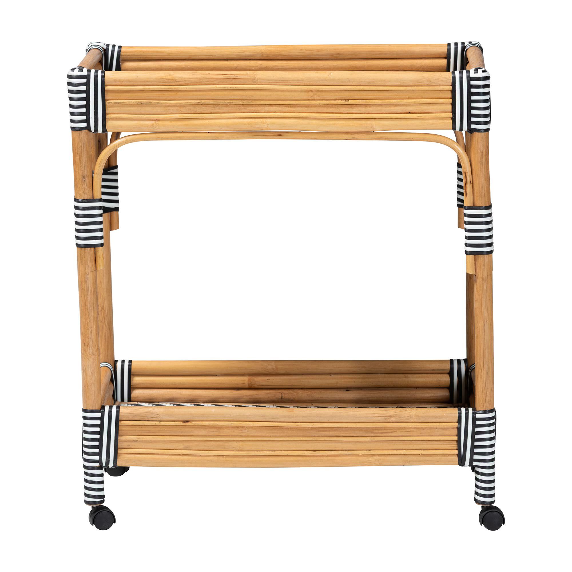 Carmine Natural Rattan Kitchen Cart, NATURAL, alternate image number 2