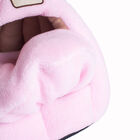 Plush Faux Fleece Cave Cat dog Bed, Soft PInk, , alternate image number null