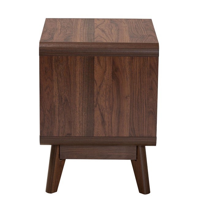 Markell Mid-Century Transitional Walnut Brown Finished Wood 2-Drawer Nightstand, , alternate image number null