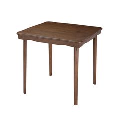 Scalloped Edge Wood Folding Card Table