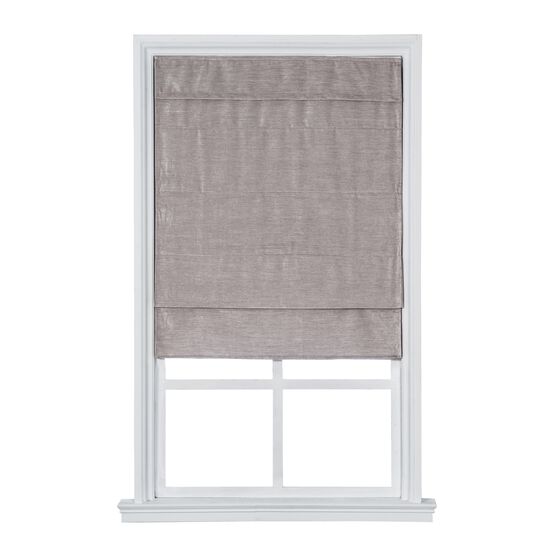 Cordless Velveteen Flat Roman Shade, LIGHT GRAY, hi-res image number null