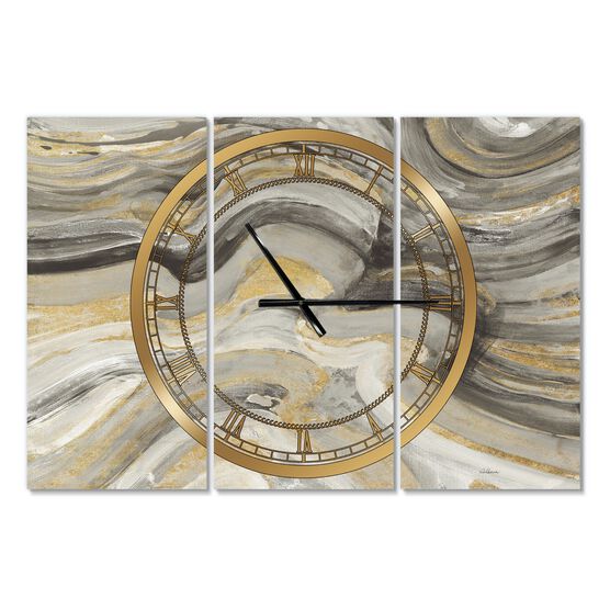 Glam Gold Canion Modern Multipanel Wall Clock, , alternate image number null