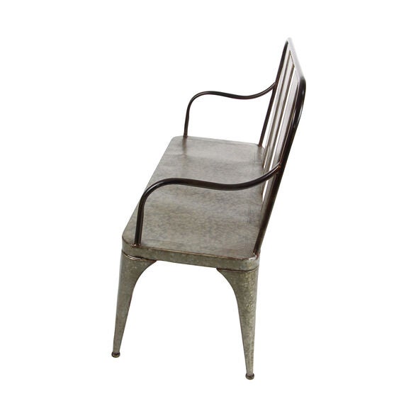 Silver Metal Farmhouse Bench, , alternate image number null