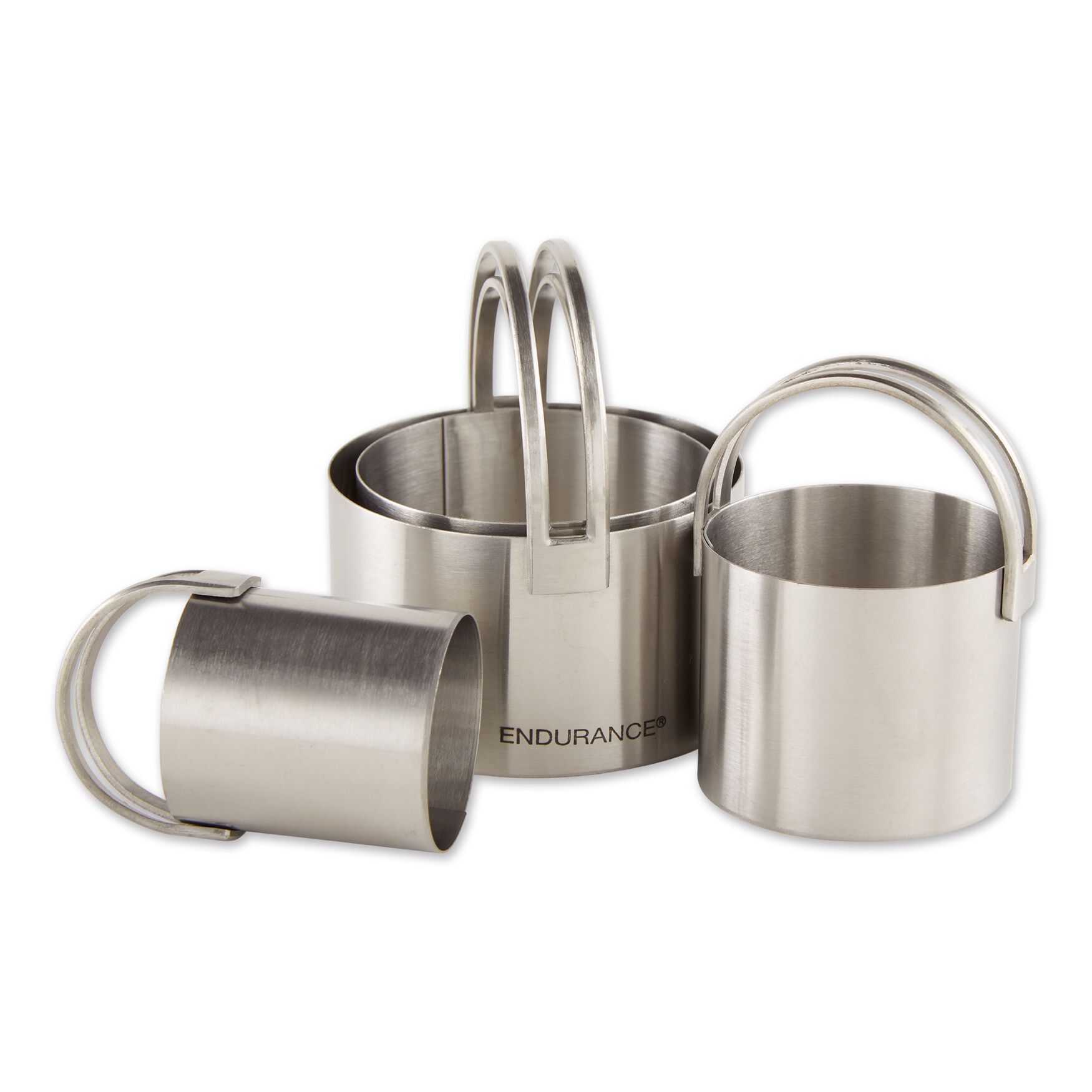 Round Stainless Steel Biscuit Cutters, Set 4, , on-hover image number 1