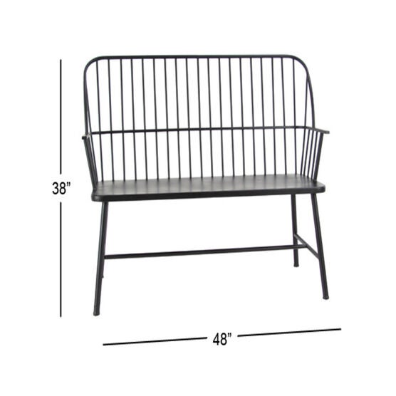Black Metal Traditional Bench, , alternate image number null
