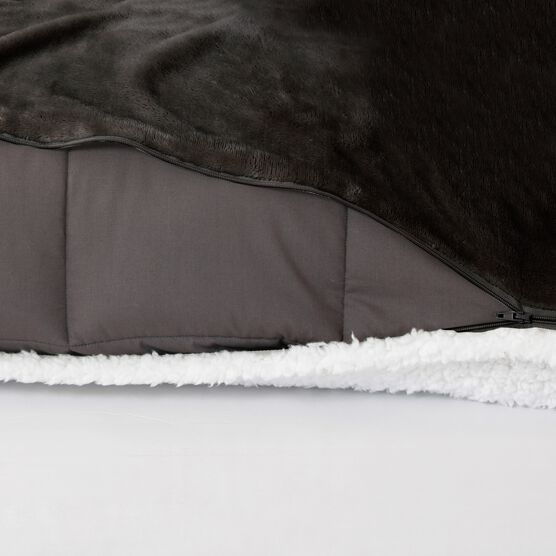 Soft Sherpa Reversible 15lb Weighted Blanket with Washable Cover , , alternate image number null
