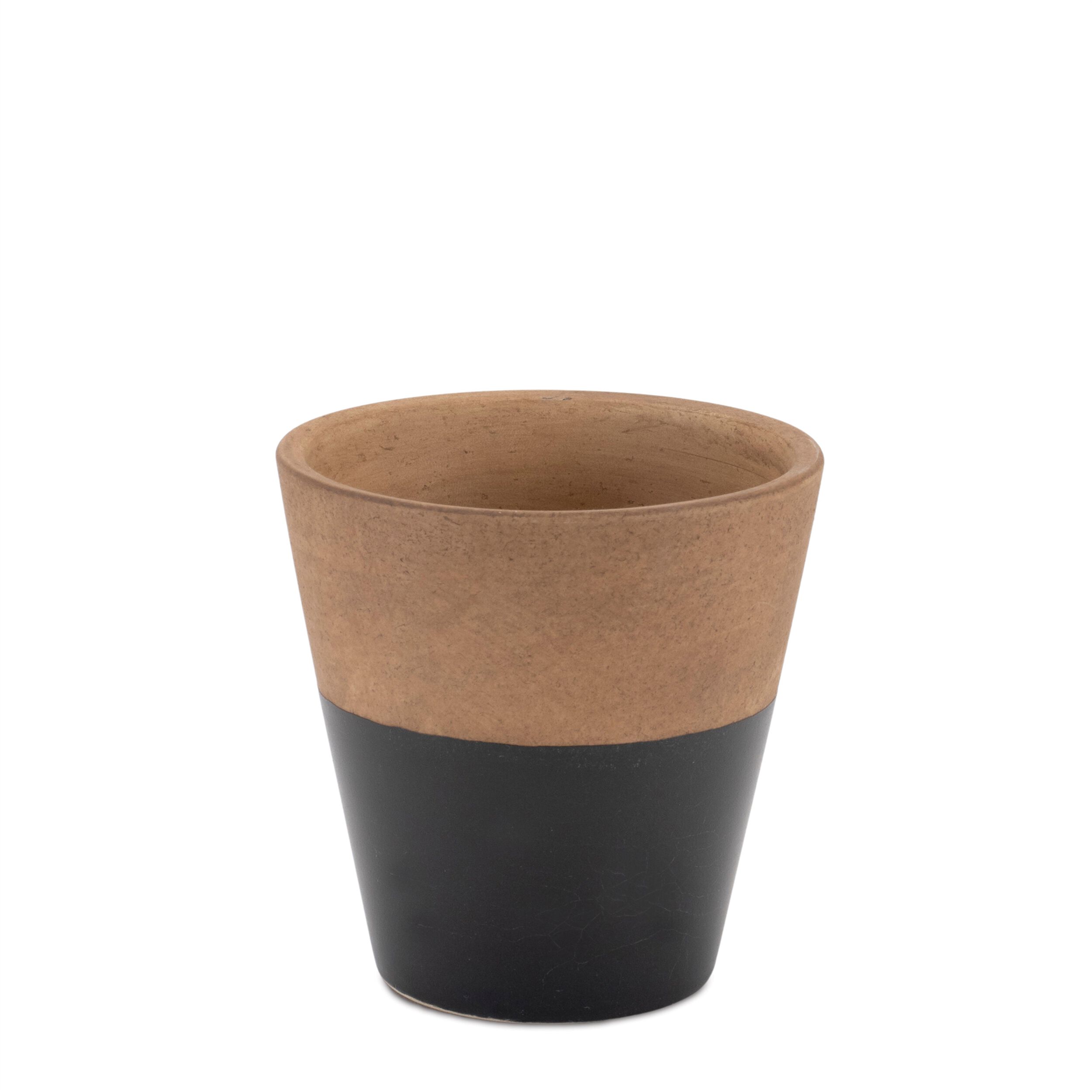 Tapered Two-Tone Planter (Set of 2), BLACK/BROWN, alternate image number 2