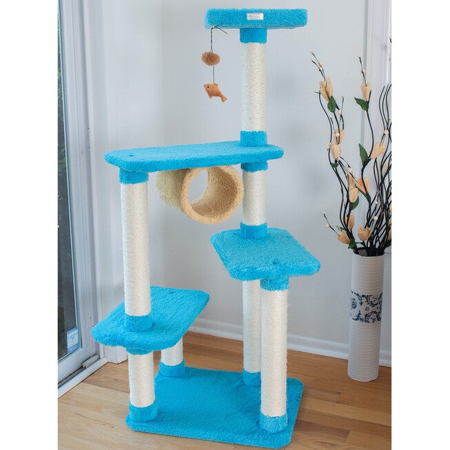 Real Wood 61 inches Cat Climber Junggle Tree With Platforms, , alternate image number null