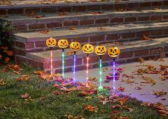 Set of 6 Jack-O-Lantern Pathway Lights