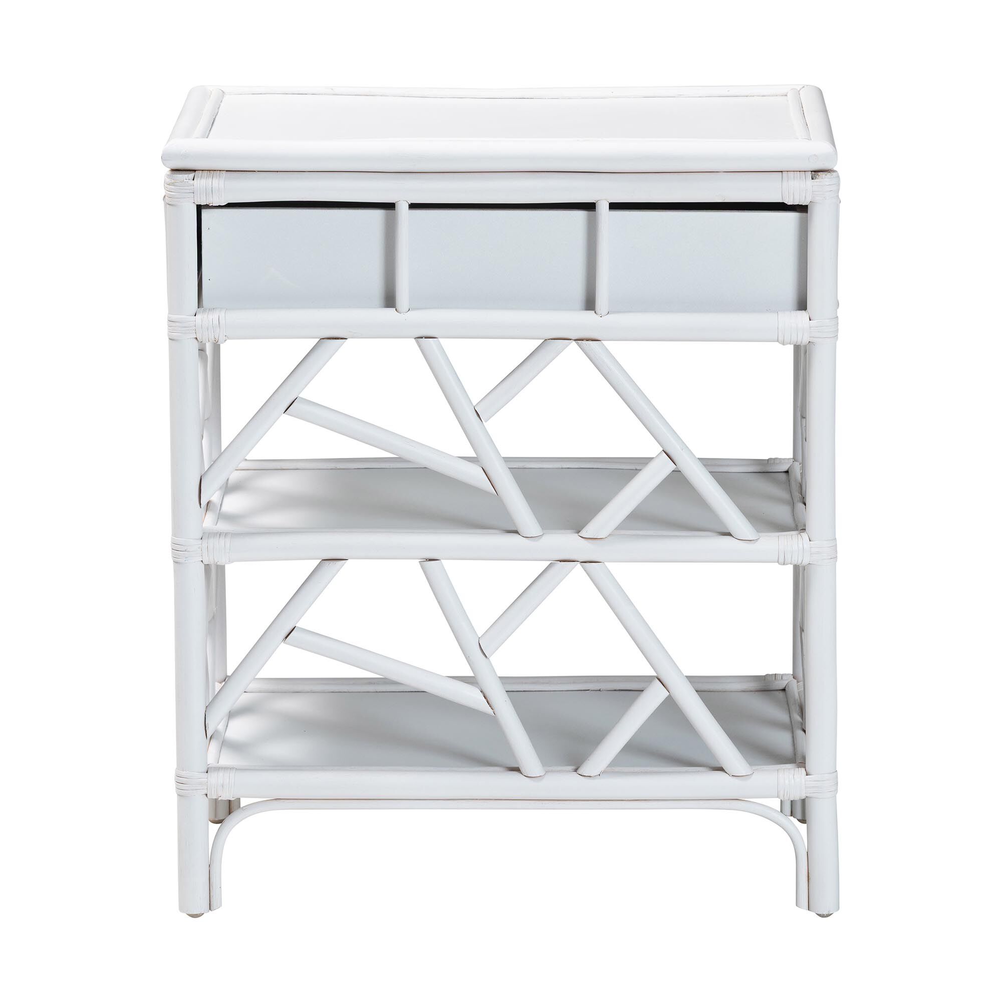 Daina Natural Rattan Nightstand, White, WHITE, alternate image number 5