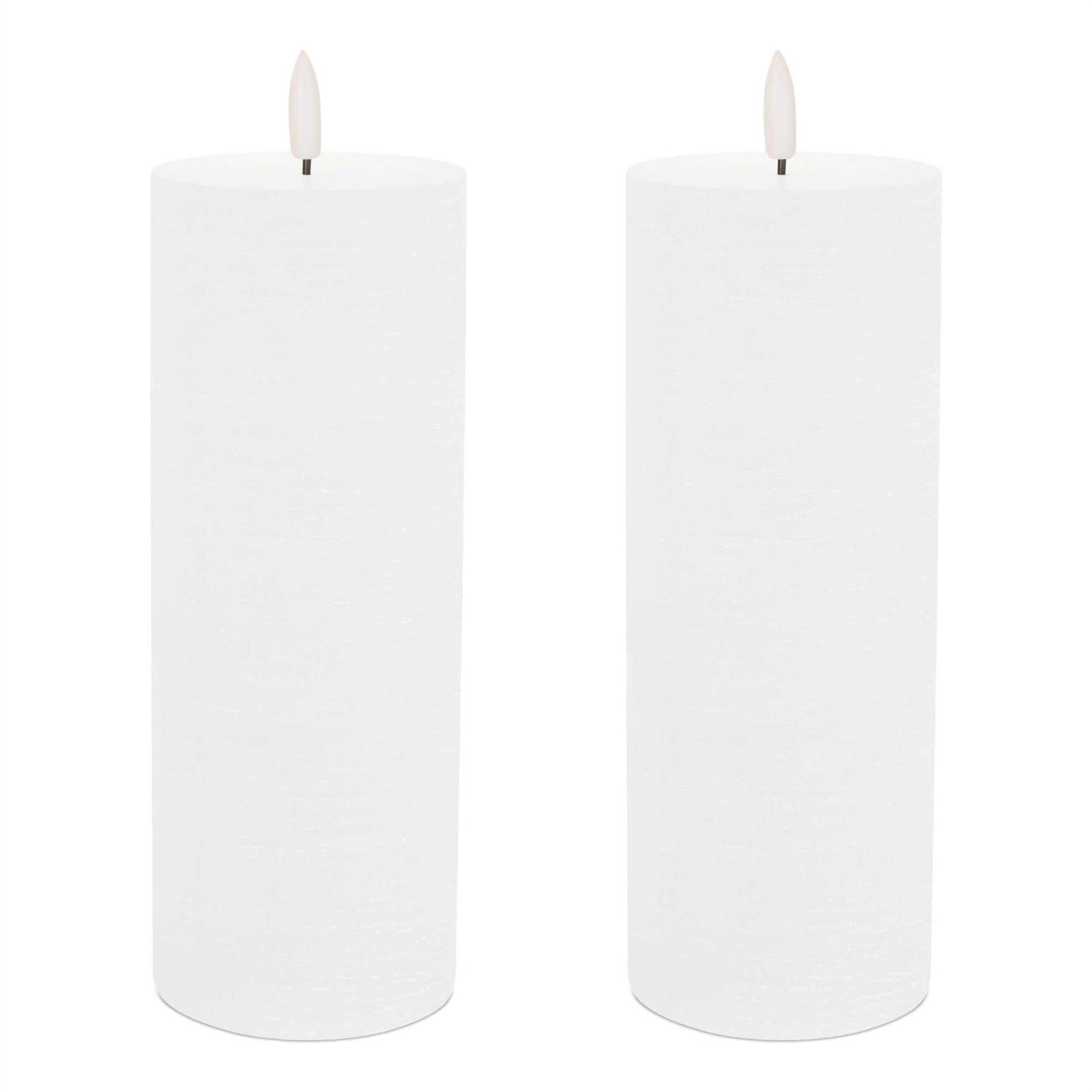 FIA Wick White Pillar Candle Set of 2, WHITE, alternate image number 2
