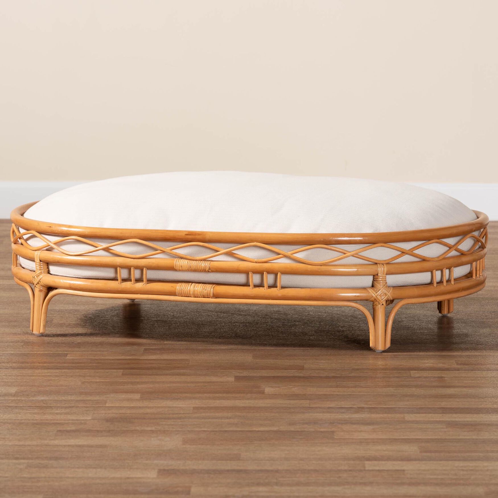 Jovia Bohemian Honey Rattan Pet Bed, , alternate image number 6