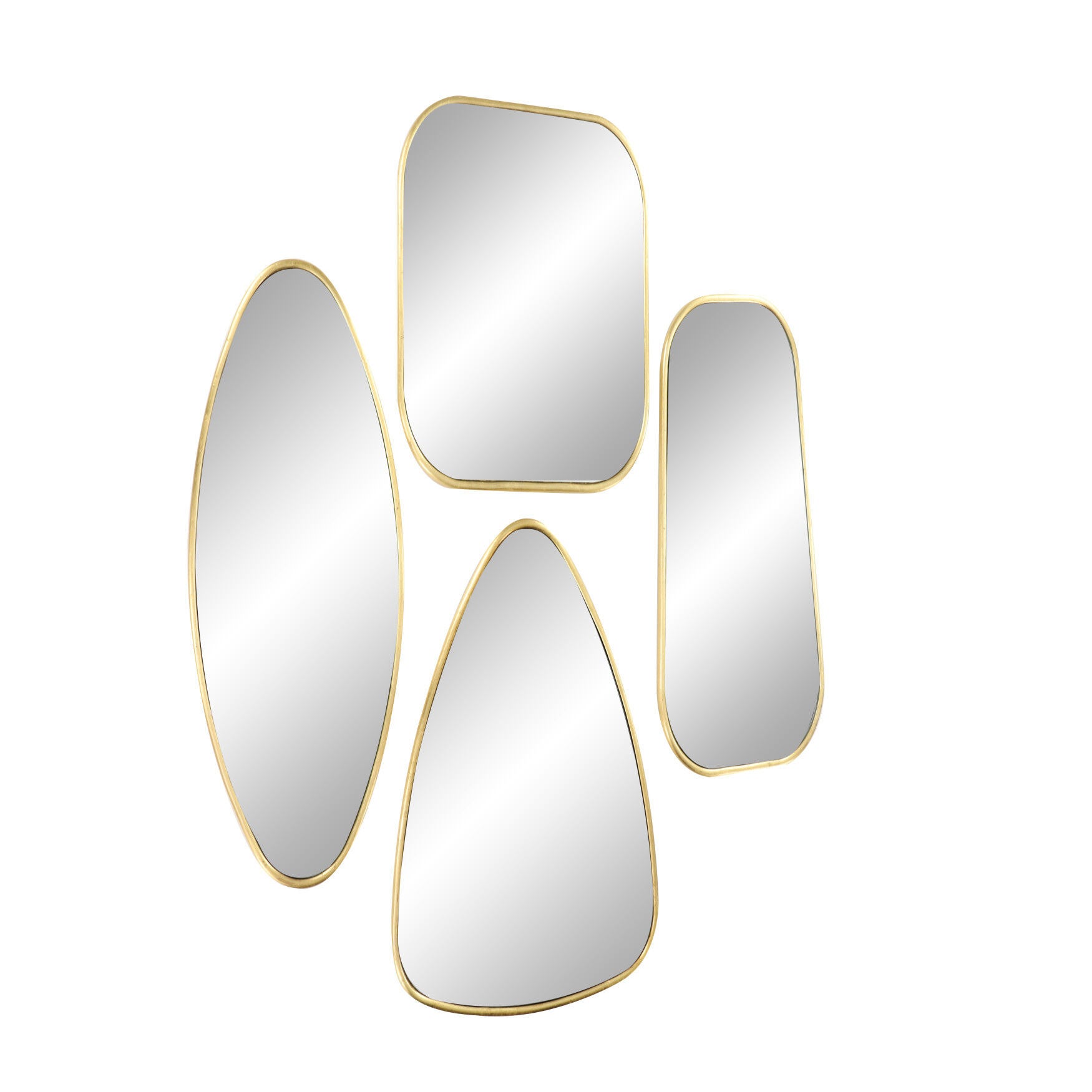 Cosmoliving By Cosmopolitan Set Of 4 Wall Mirror, GOLD, hi-res image number 0